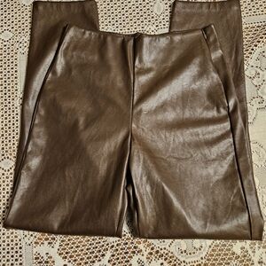 Old Navy Brown Faux Leather Extra High Rise  Skinny Pants Size 6
